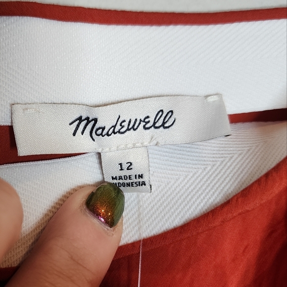 NWT Madewell Orange Clay Layton Pull On Midi Slip Skirt Size 12 - Picture 10 of 15
